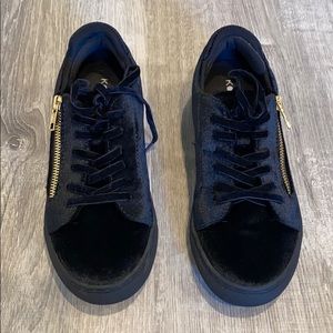 Never worn kokolu black velvet sneakers